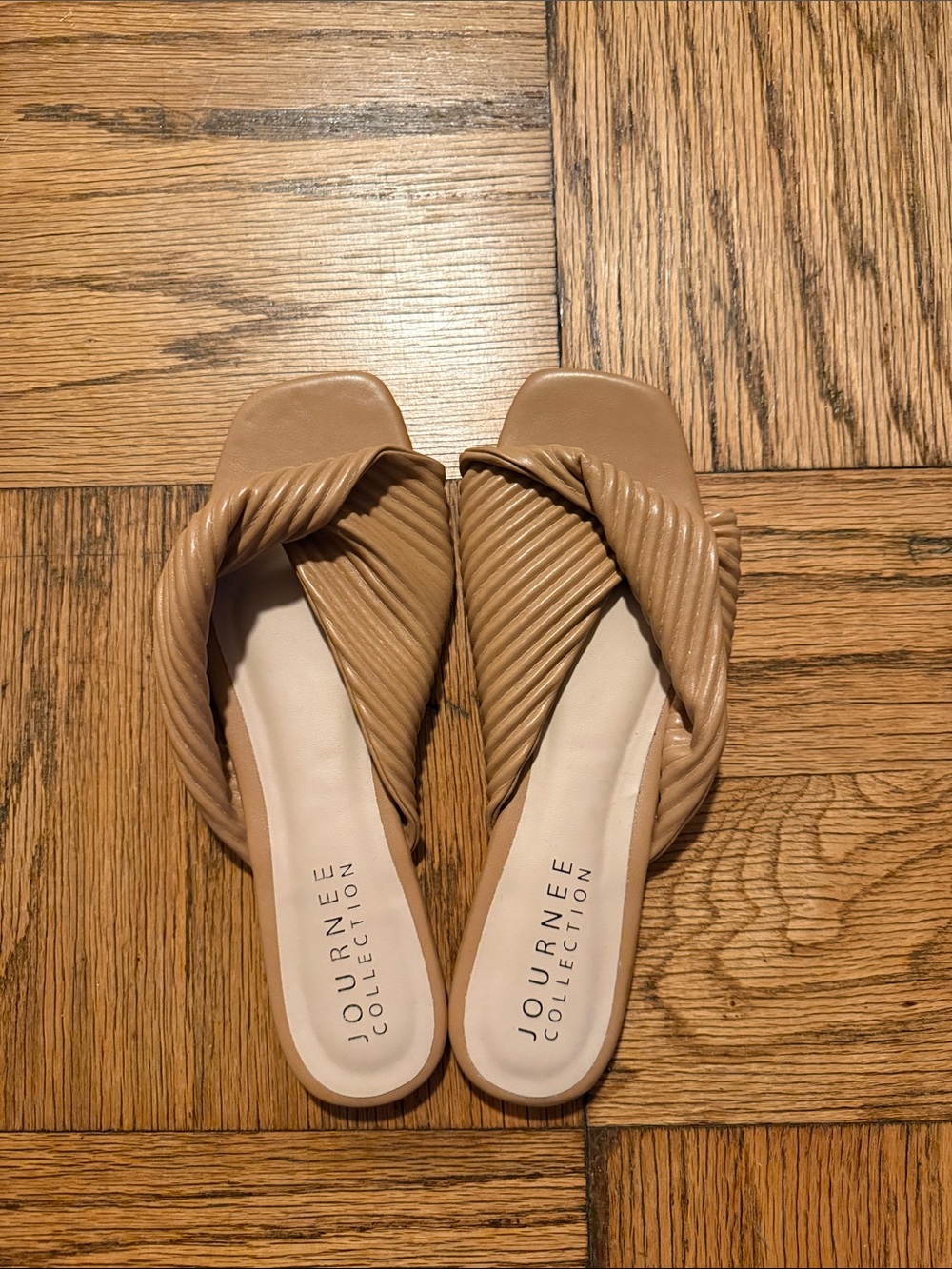 Tan Braided Slide Sandals - Never Been Worn